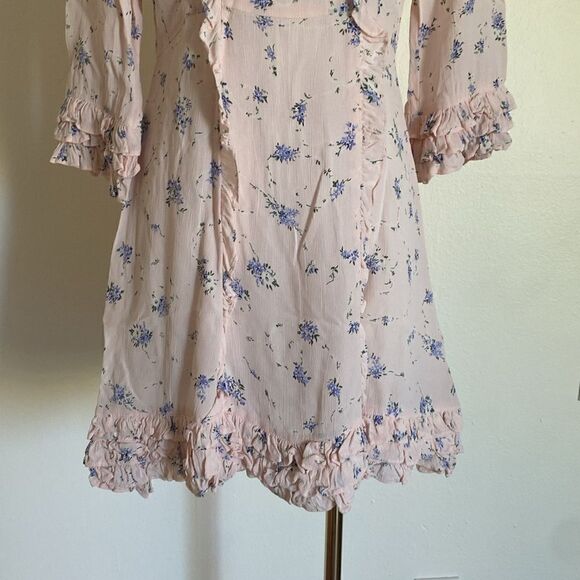 by TiMo Light pink Floral Ruffle Coquette Mini Dress Size Small - Picture 4 of 12